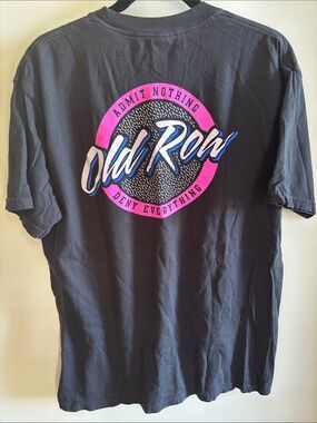 Old Row Black Short-Sleeve Tee with Pink & Blue Logo